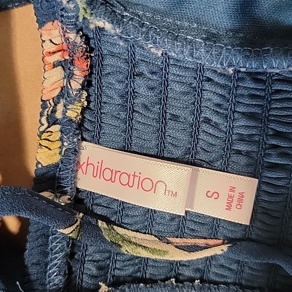 Xhilaration Size S Dusty Blue with Floral Strappy Blue Sun Dress, Exc. Used Cond - Picture 9 of 11